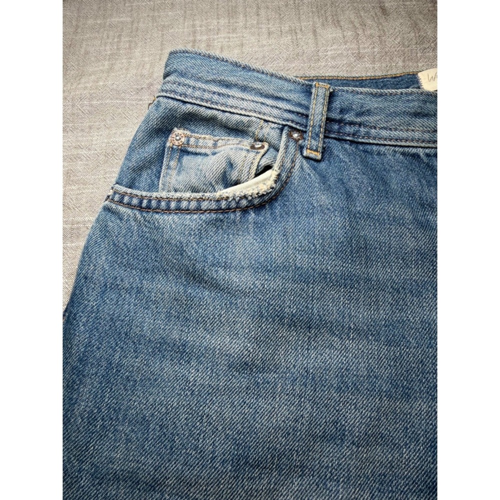 We The Free Free People Twenty Eight Jeans Blue High Rise Shredded Raw Hem 28 - Picture 10 of 13